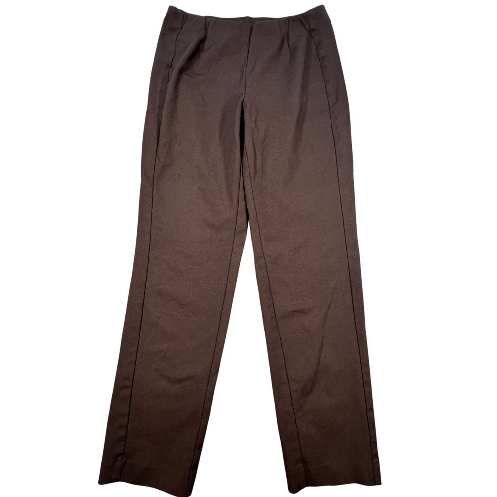 J. Jill Brown Ponte Slim Leg Pull On Pants Women Size S
